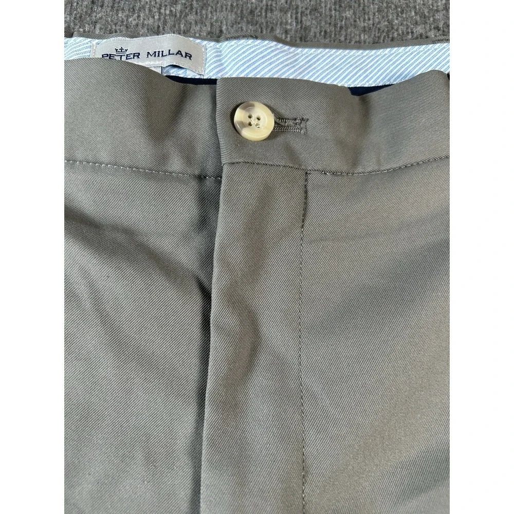 Peter Millar Shorts Mens 35 Light Gray Performance Golf Chino Outdoor